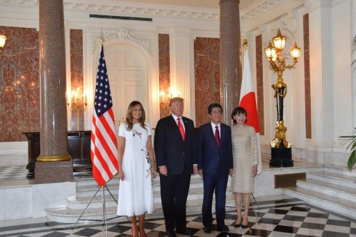 Photograph of Prime Minister and Mrs. Shinzo Abe, President and First Lady of the United States of America.