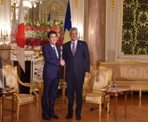 Prime Minister Abe meets with H.E. Mr. Hashim THACI, President of the Republic of Kosovo.