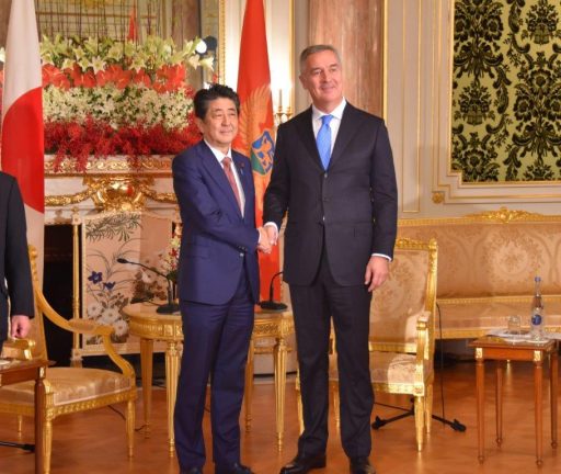 Prime Minister Abe meets with H.E. Mr. Milo DJUKANOVIC, President of Montenegro.