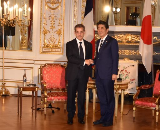 Prime Minister Abe meets with H.E. Mr. Nicolas SARKOZY, Former President of the French Republic.