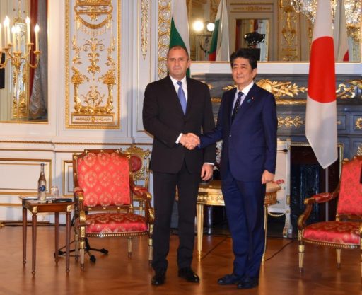 Prime Minister Abe meets with H.E. Mr. Rumen RADEV, President of the Republic of Bulgaria.