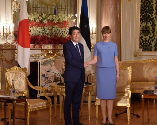 Prime Minister Abe meets with H.E. Mrs. Kersti KALJULAID, President of Republic of Estonia.