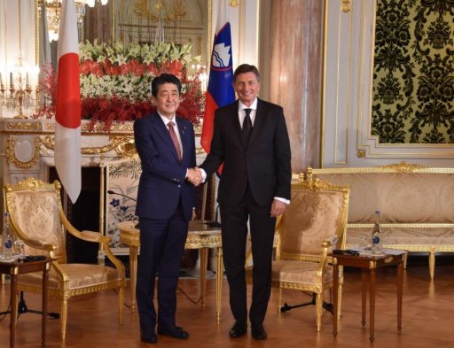 Prime Minister Abe meets with H.E. Mr. Borut PAHOR, President of the Republic of Slovenia.