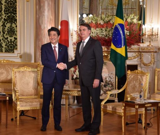 ブラジル連邦共和国ジャイル・メシアス・ボルソナーロ大統領との会談前の様子。