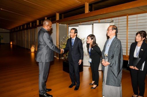 Guests greeted by the governor of Kyoto Prefecture and the mayor of Kyoto City