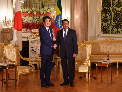 Prime Minister Abe meets with H.E. Dr. Mulatu Teshome Wirtu, Former President Federal Democratic Republic of Ethiopia.