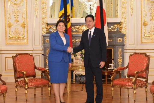 Prime Minister Kishidameets with H.E. Ms. Natalia Gavrilita, Prime Minister of the Republic of Moldova.