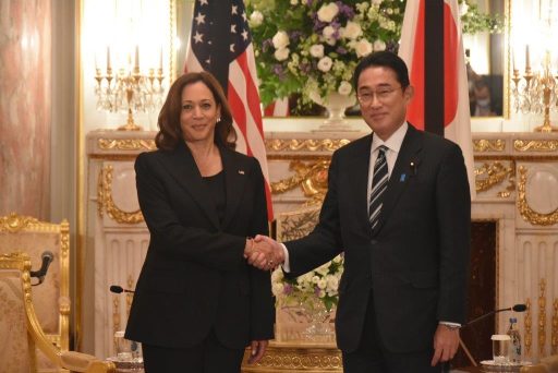 アメリカ合衆国 カマラ・ハリス副大統領との会談前の様子。