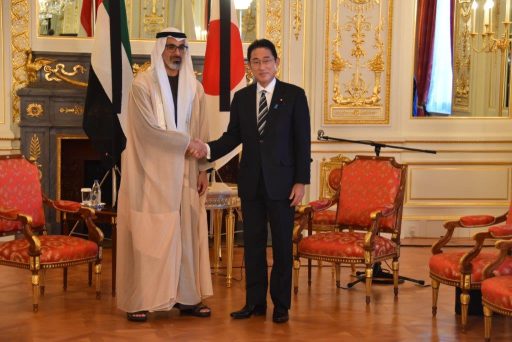 Prime Minister Kishida meets with H.H. Sheikh Khalid bin Mohamed bin Zayed Al Nahyan, Member of Abu Dhabi Executive Council and Chairman of Abu Dhabi Executive Office.