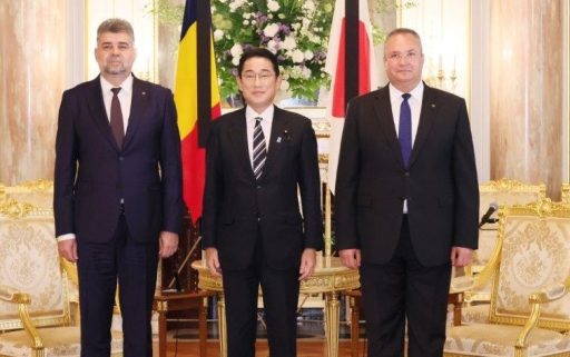 Prime Minister Kishida meets with  H.E. Dr. Nicolae-Ionel Ciuca, Prime Minister of Romania.