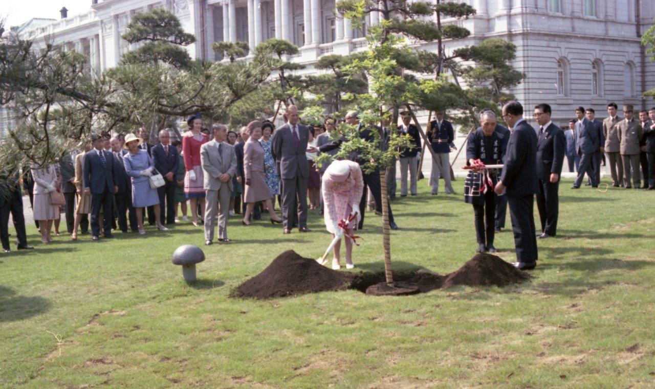 エリザベス二世女王陛下による記念植樹（1975年）